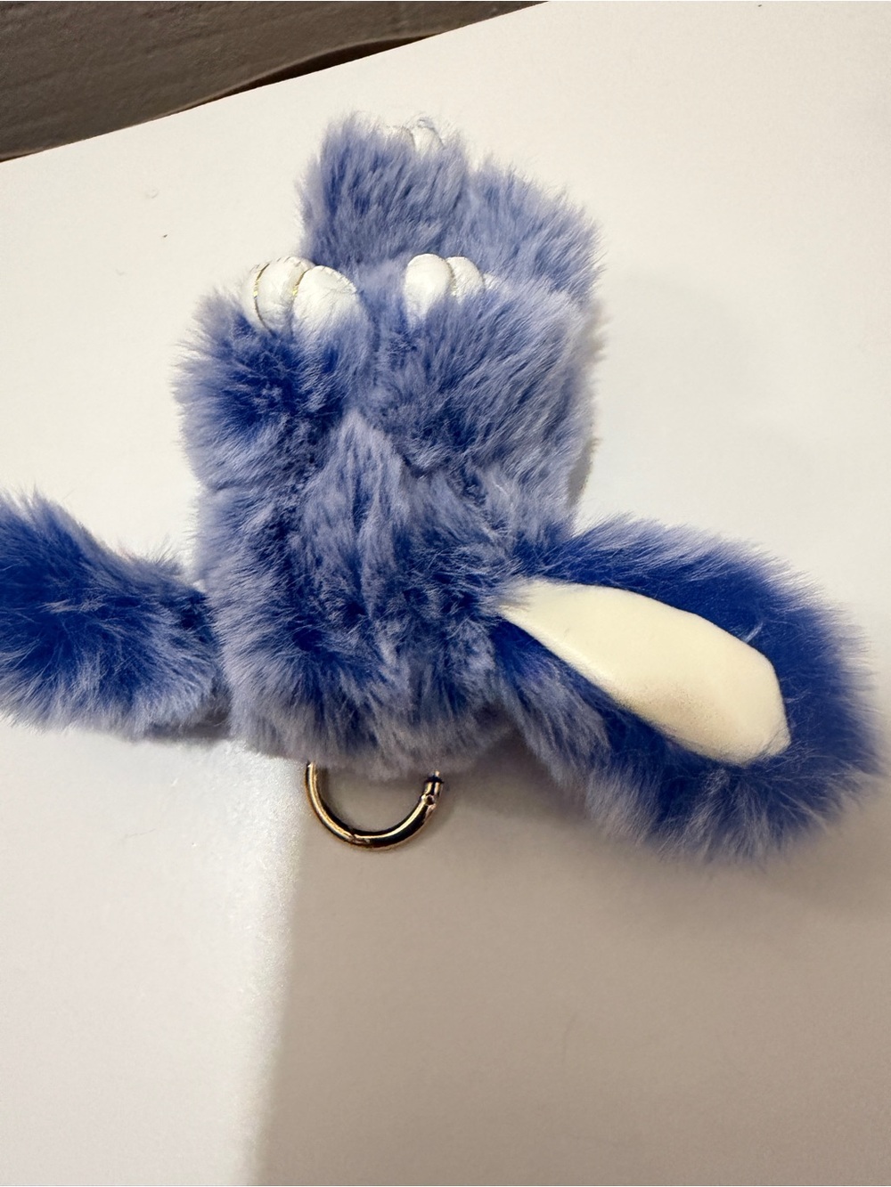 Plush Blue Bunny Keychain Charm for Kids